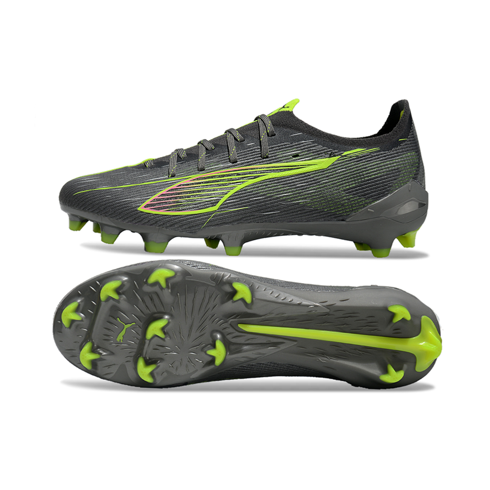 Chuteira Campo Puma Ultra 5 Ultimate FG Cinza e Verde "Audacity Pack"