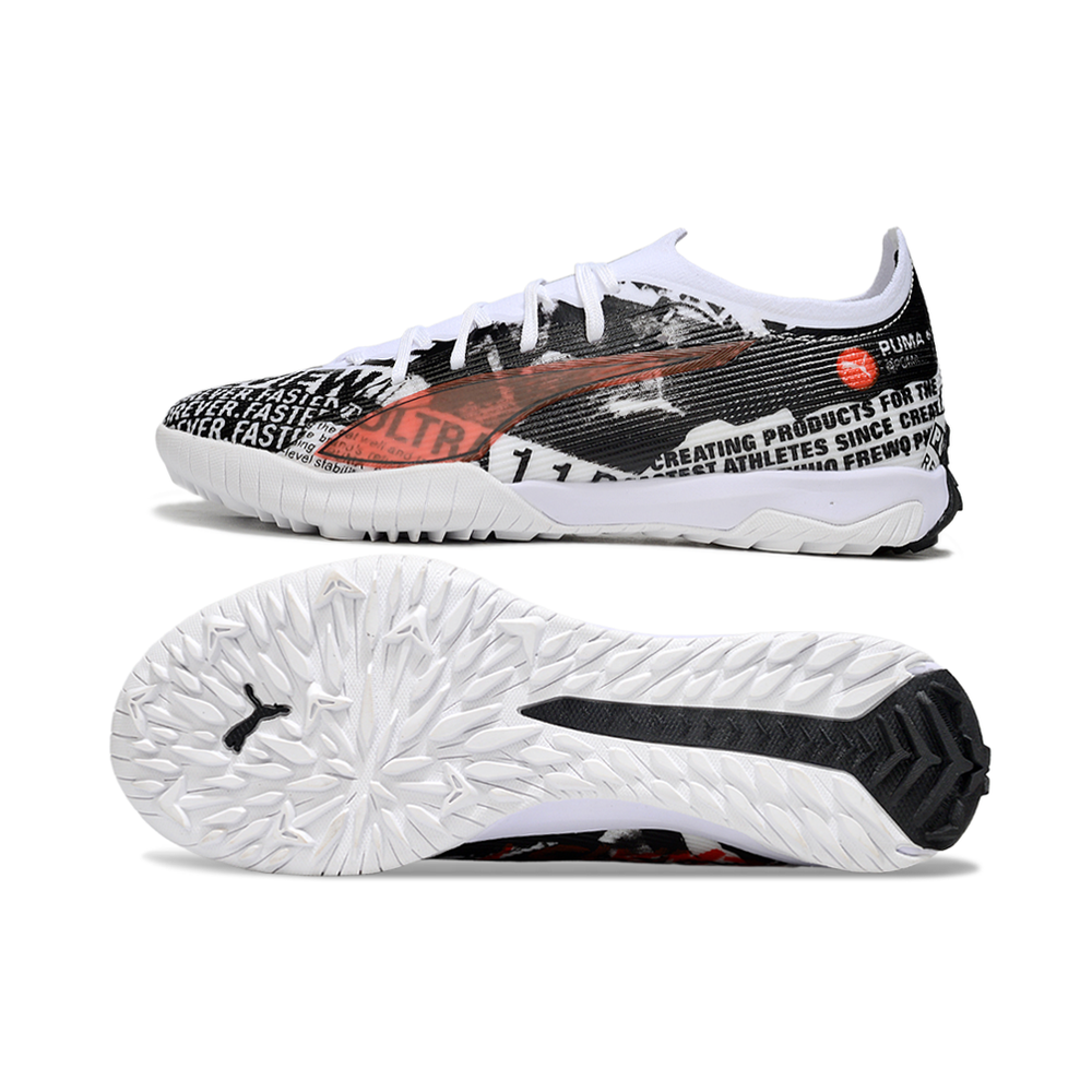 Chuteira Society Puma Ultra 6 Ultimate TF Branco e Preto