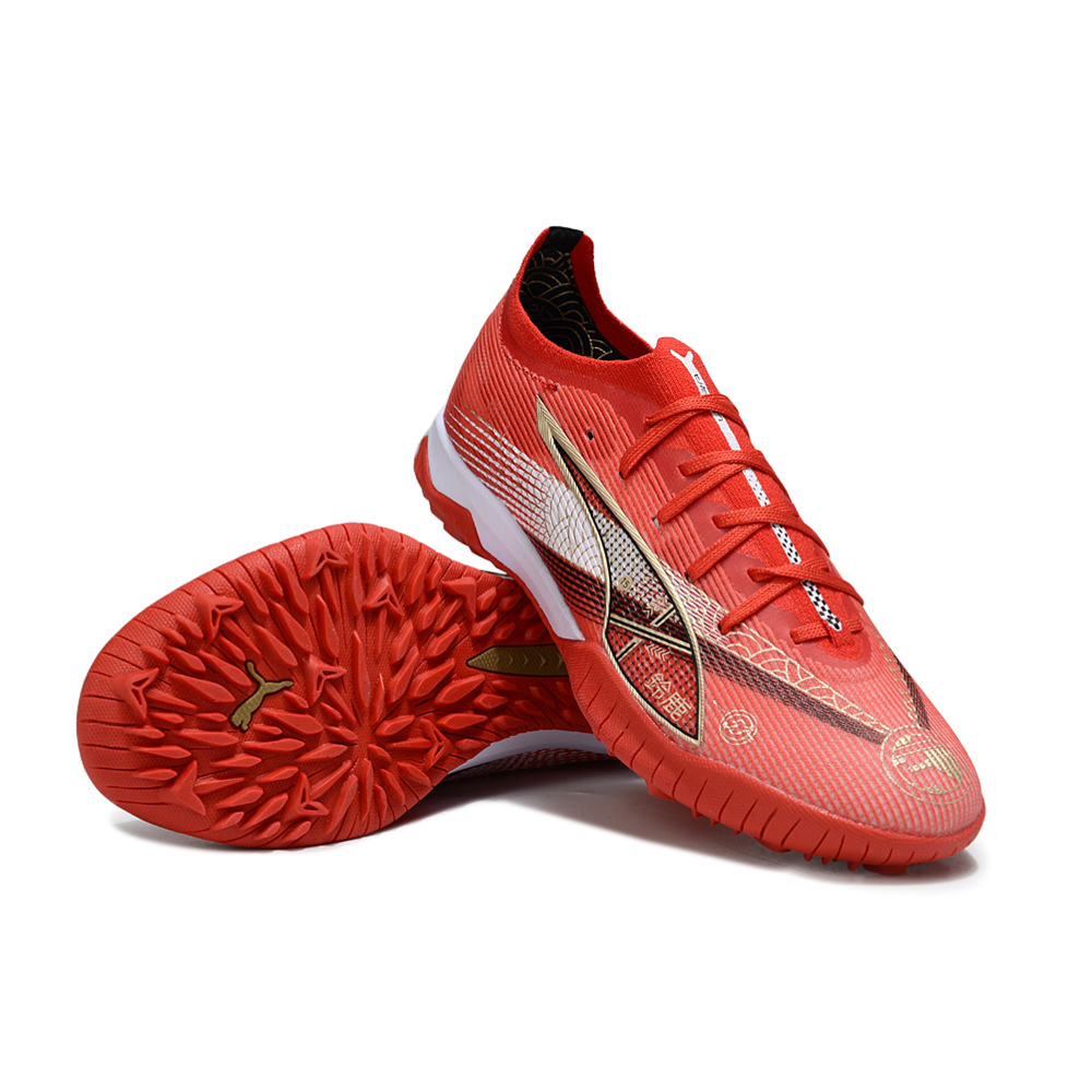 Chuteira Society Puma Ultra 6 Ultimate TF Vermelha e Branca