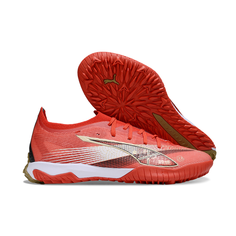 Chuteira Society Puma Ultra 6 Ultimate TF Vermelha e Branca