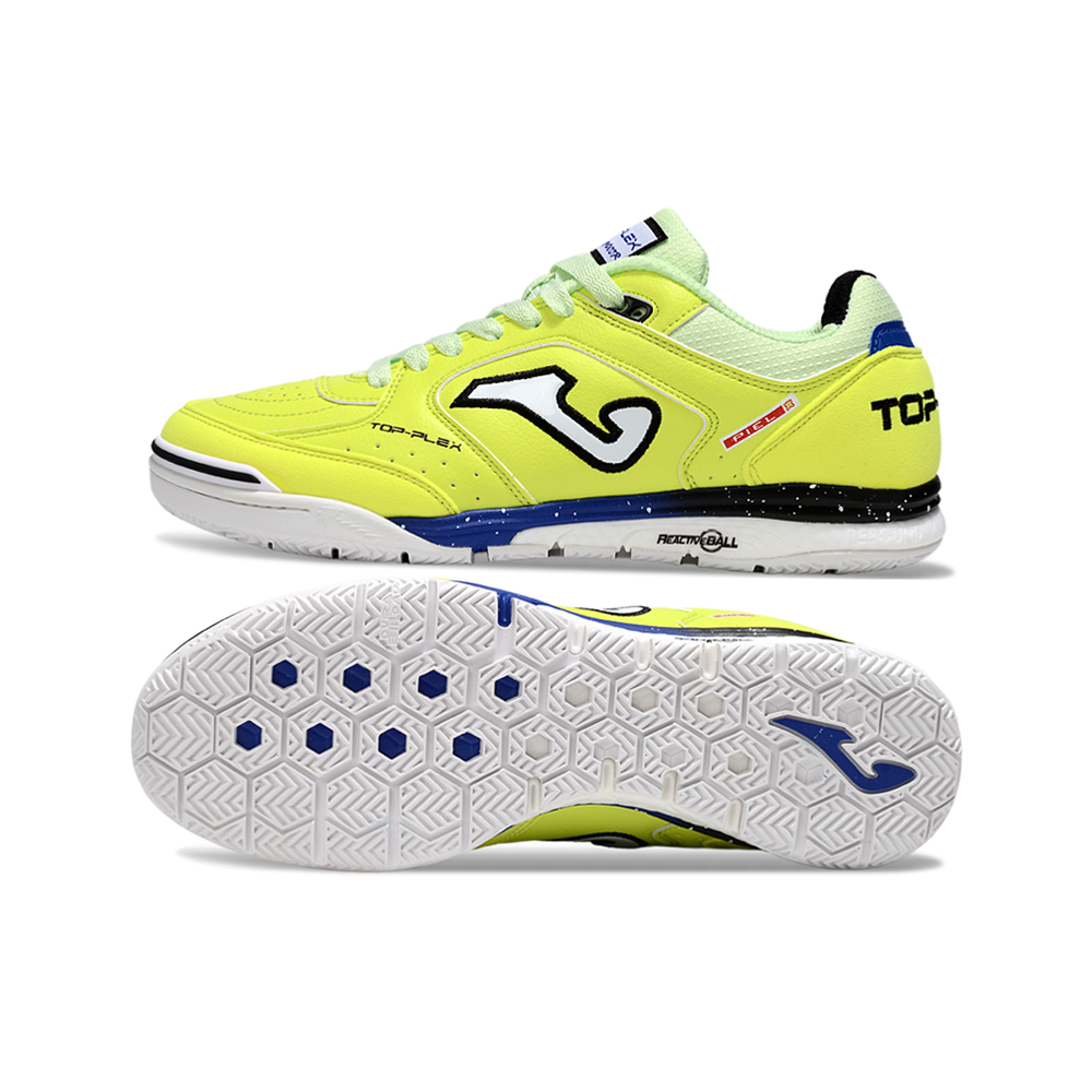 Chuteira Futsal Joma Top Flex Rebound IC Verde, Preto e Azul