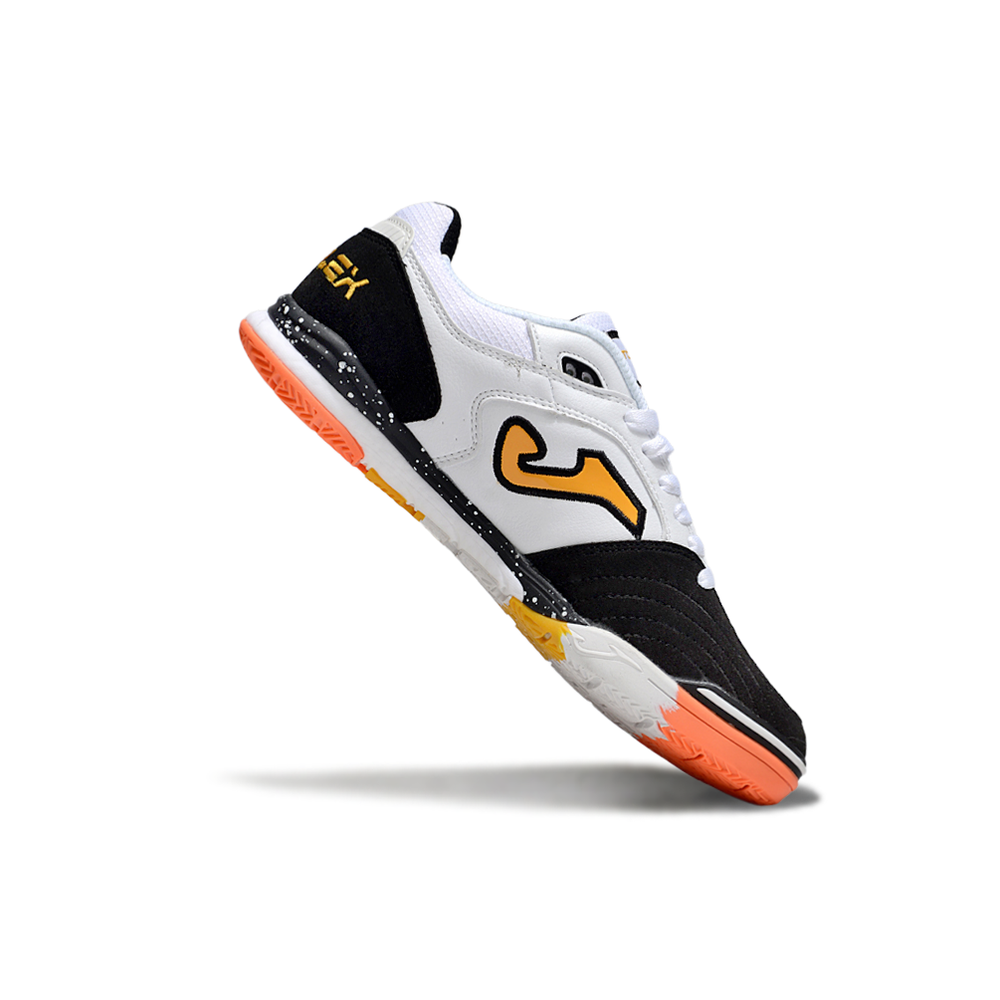 Chuteira Futsal Joma Top Flex Rebound IC Branca, Preta e Amarela