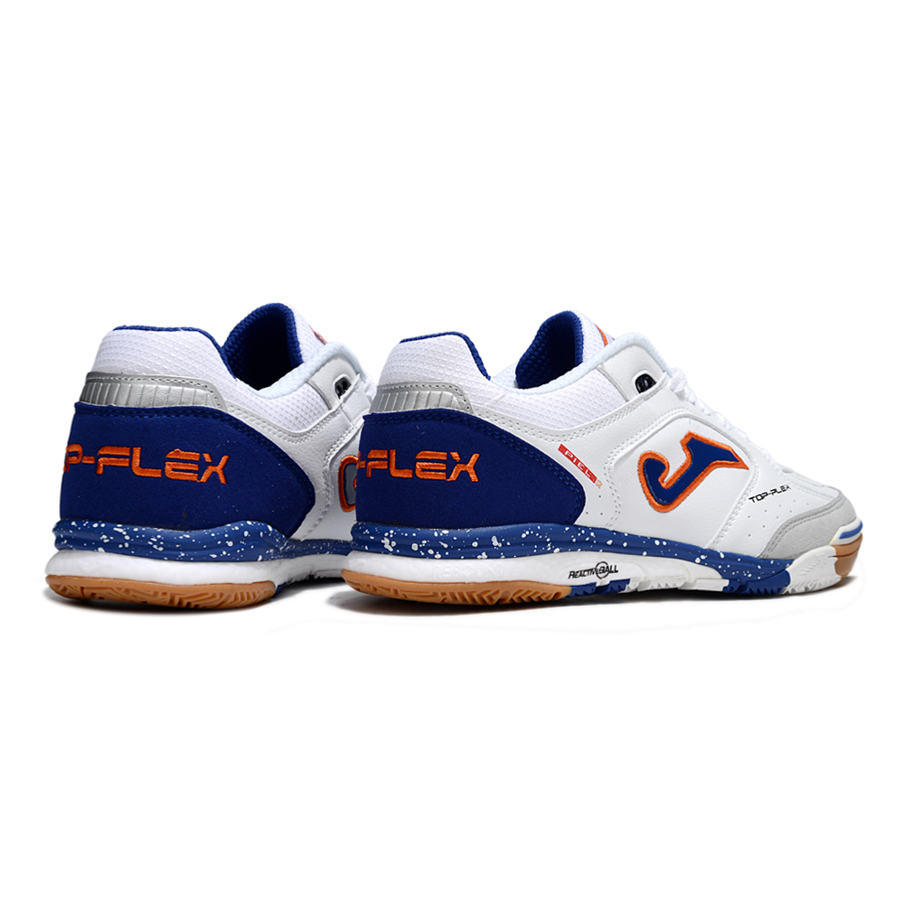 Chuteira Futsal Joma Top Flex Rebound IC Branca e Azul