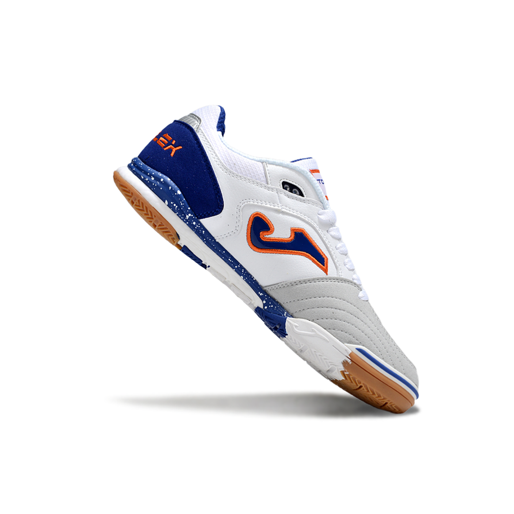 Chuteira Futsal Joma Top Flex Rebound IC Branca e Azul