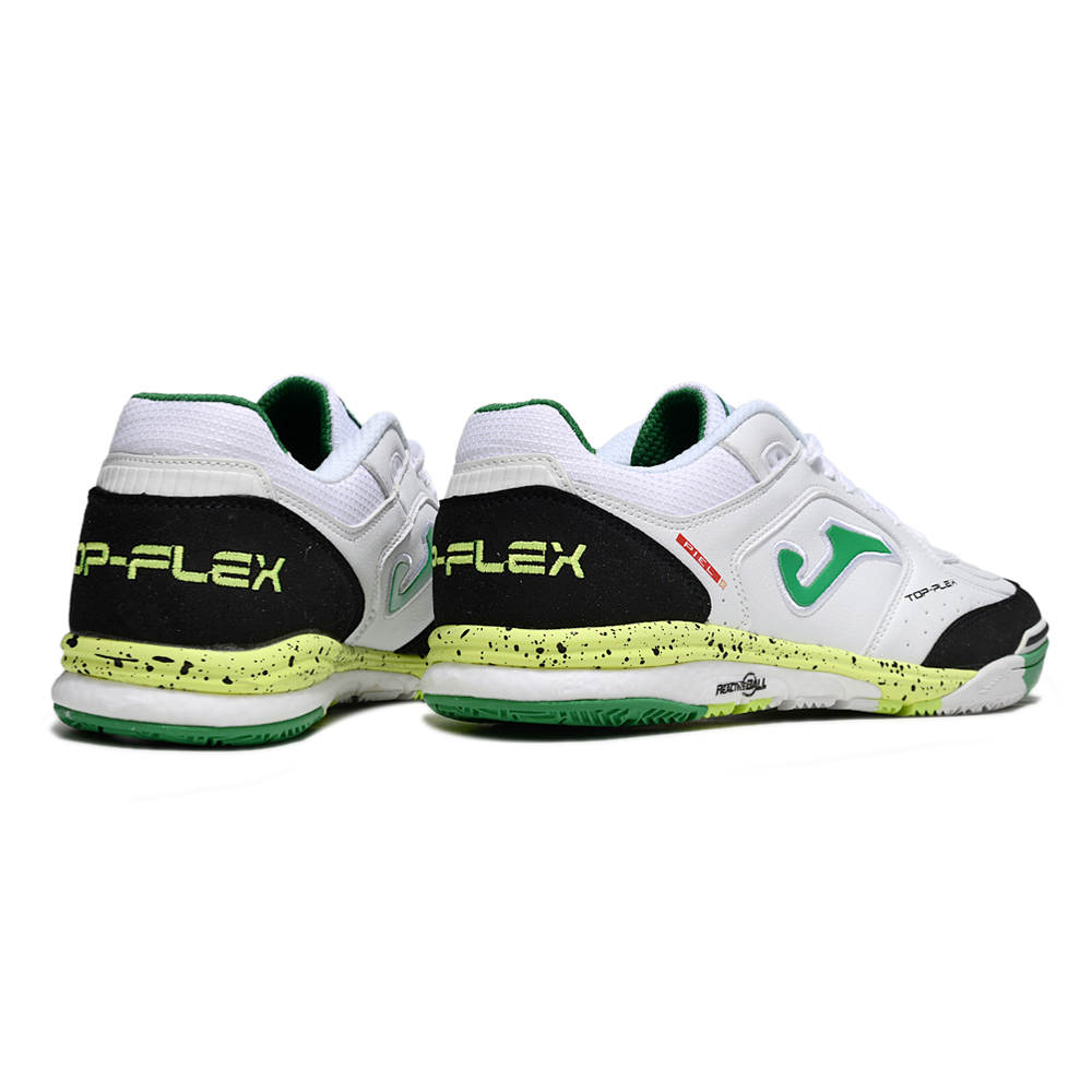 Chuteira Futsal Joma Top Flex Rebound IC Branca, Preta e Verde