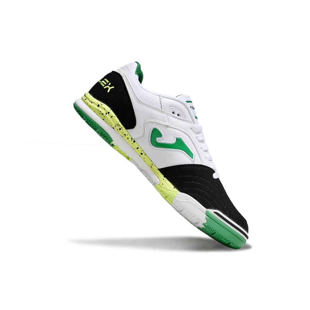 Chuteira Futsal Joma Top Flex Rebound IC Branca, Preta e Verde