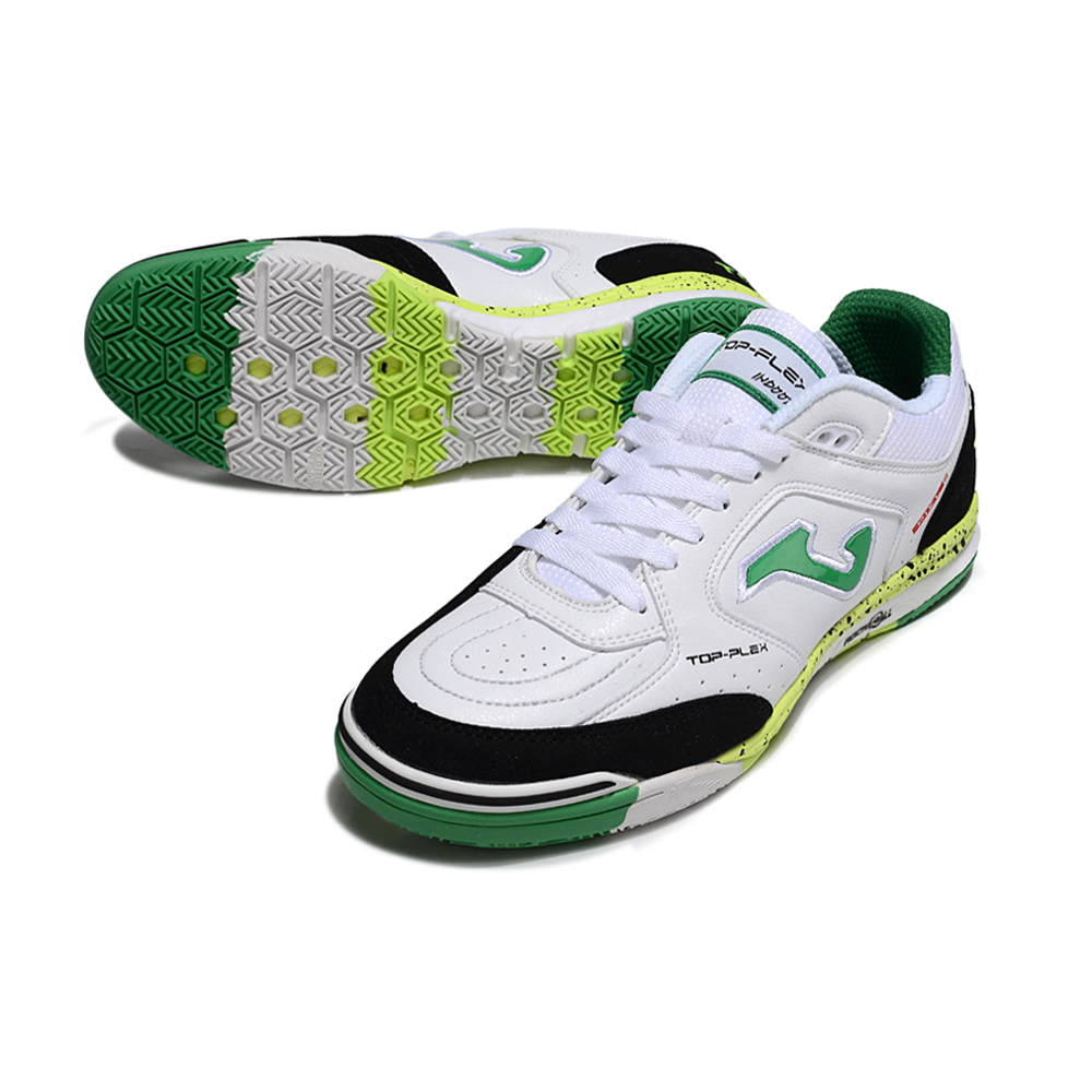 Chuteira Futsal Joma Top Flex Rebound IC Branca, Preta e Verde