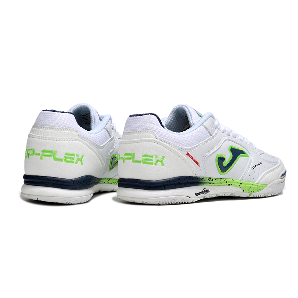 Chuteira Futsal Joma Top Flex Rebound IC Branco, Azul e Verde