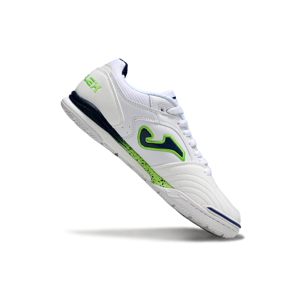 Chuteira Futsal Joma Top Flex Rebound IC Branco, Azul e Verde