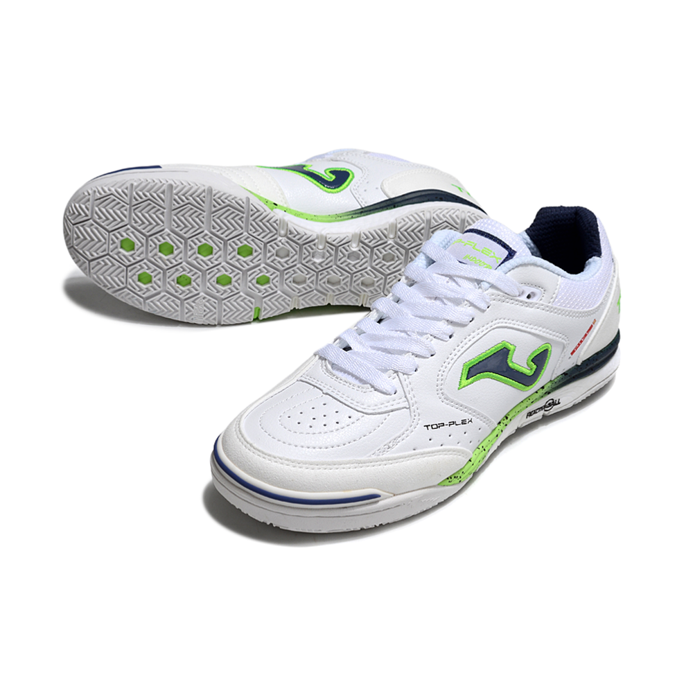 Chuteira Futsal Joma Top Flex Rebound IC Branco, Azul e Verde
