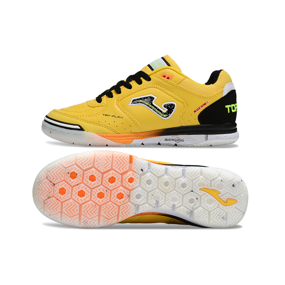 Chuteira Futsal Joma Top Flex Rebound IC Amarelo e Preto