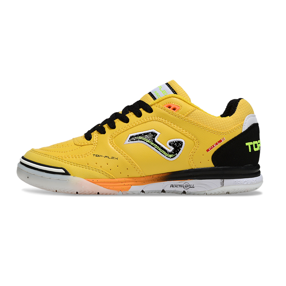 Chuteira Futsal Joma Top Flex Rebound IC Amarelo e Preto