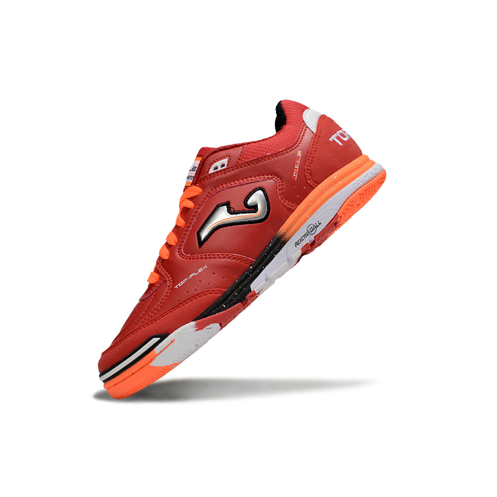 Chuteira Futsal Joma Top Flex Rebound IC Vermelha e Laranja
