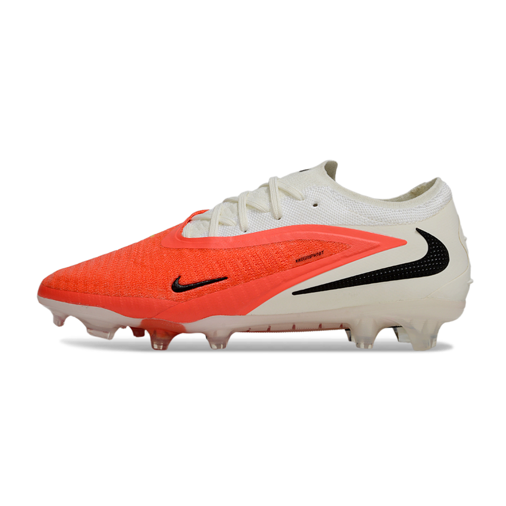 Chuteira Campo Nike Phantom GX 3 Elite FG Branco e Laranja 