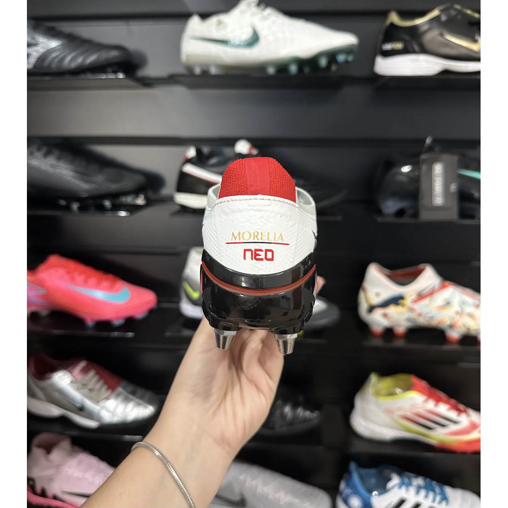 Chuteira Campo Mizuno Morelia Neo 4 Trava Mista Branca - Pronta Entrega 