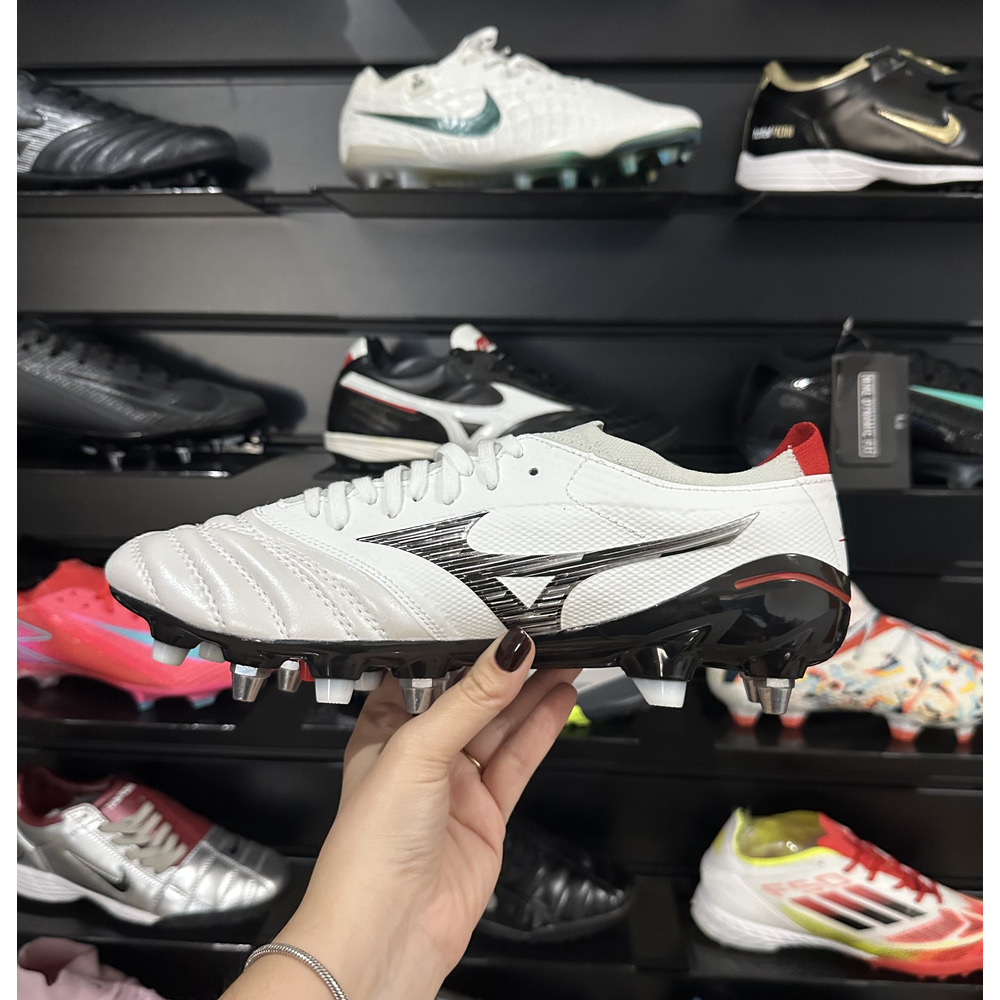 Chuteira Campo Mizuno Morelia Neo 4 Trava Mista Branca - Pronta Entrega 