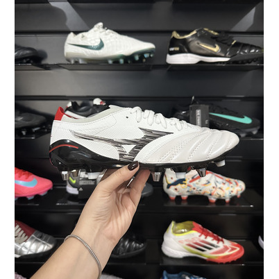 Chuteira Campo Mizuno Morelia Neo 4 Trava Mista Branca - Pronta Entrega 