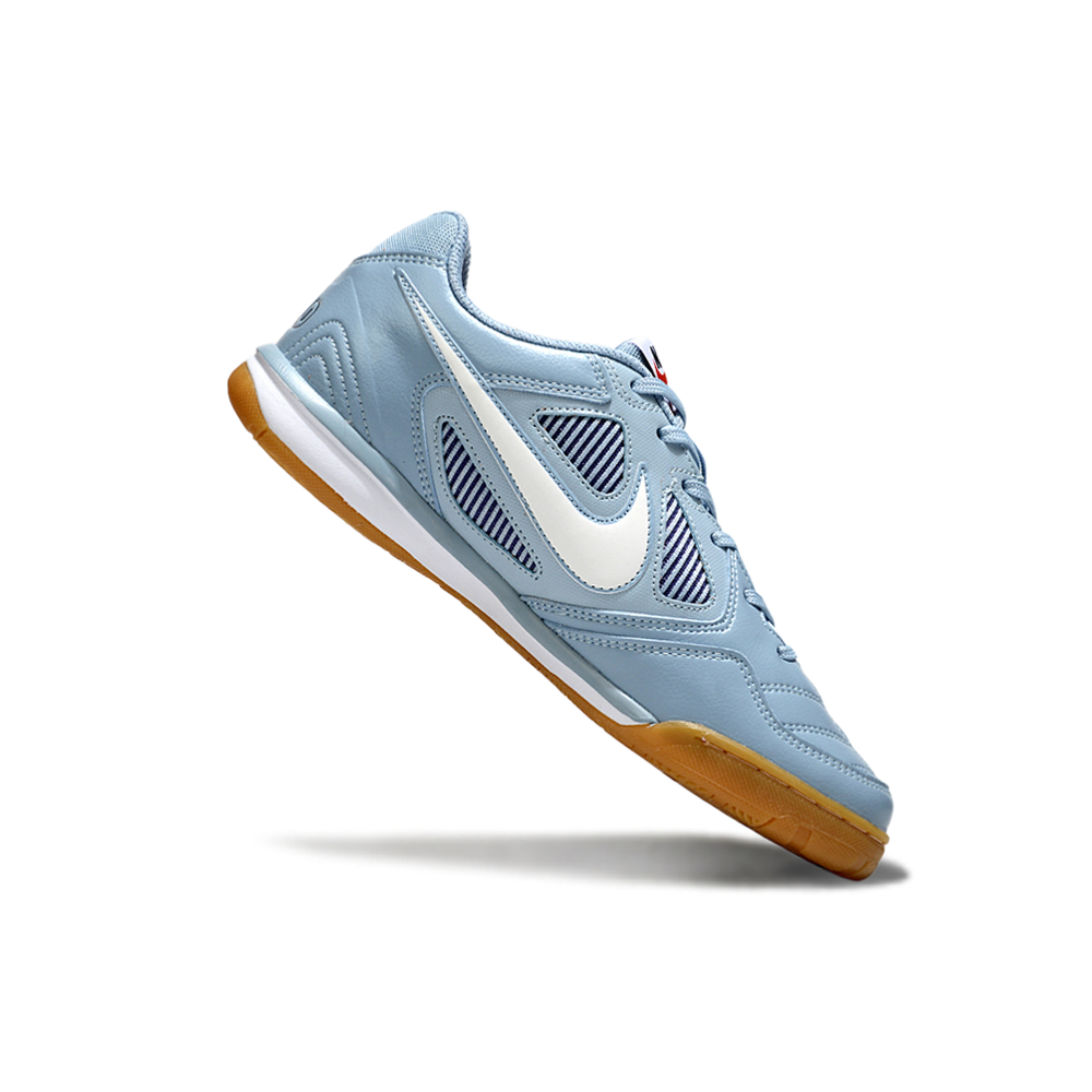 Chuteira Futsal Supreme x Nike SB Gato IC Azul Claro e Branca