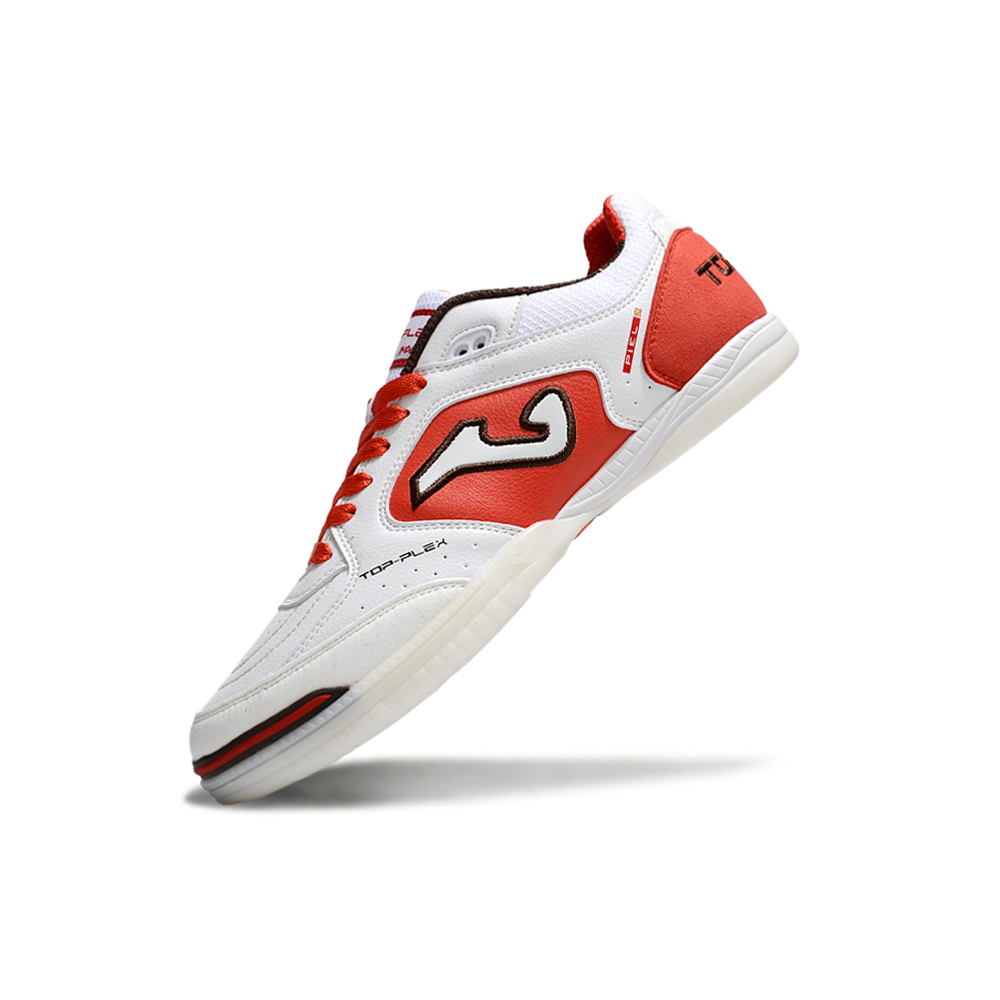 Chuteira Futsal Joma Top Flex Rebound IC Branca, Vermelha e Preto