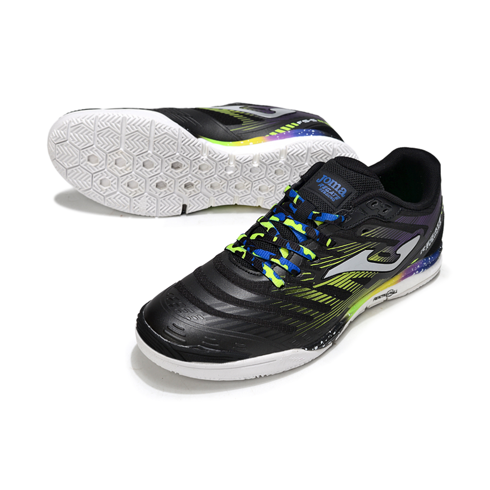 Chuteira Futsal Joma Regate Rebound IC Preta e Colorida