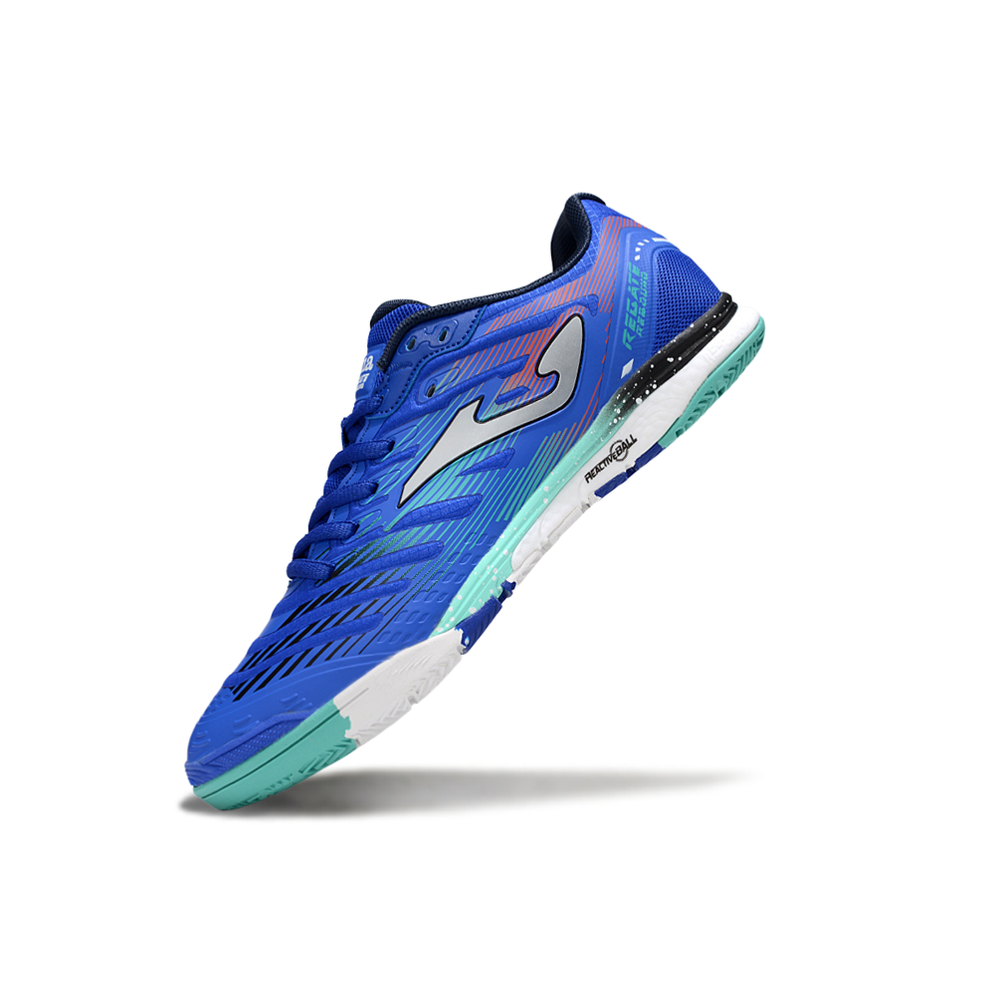 Chuteira Futsal Joma Regate Rebound IC Azul, Verde e Branca