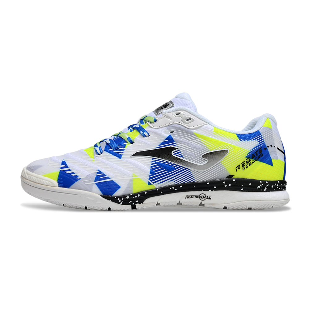 Chuteira Futsal Joma Regate Rebound IC Branca, Azul e Verde