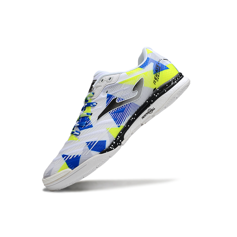 Chuteira Futsal Joma Regate Rebound IC Branca, Azul e Verde