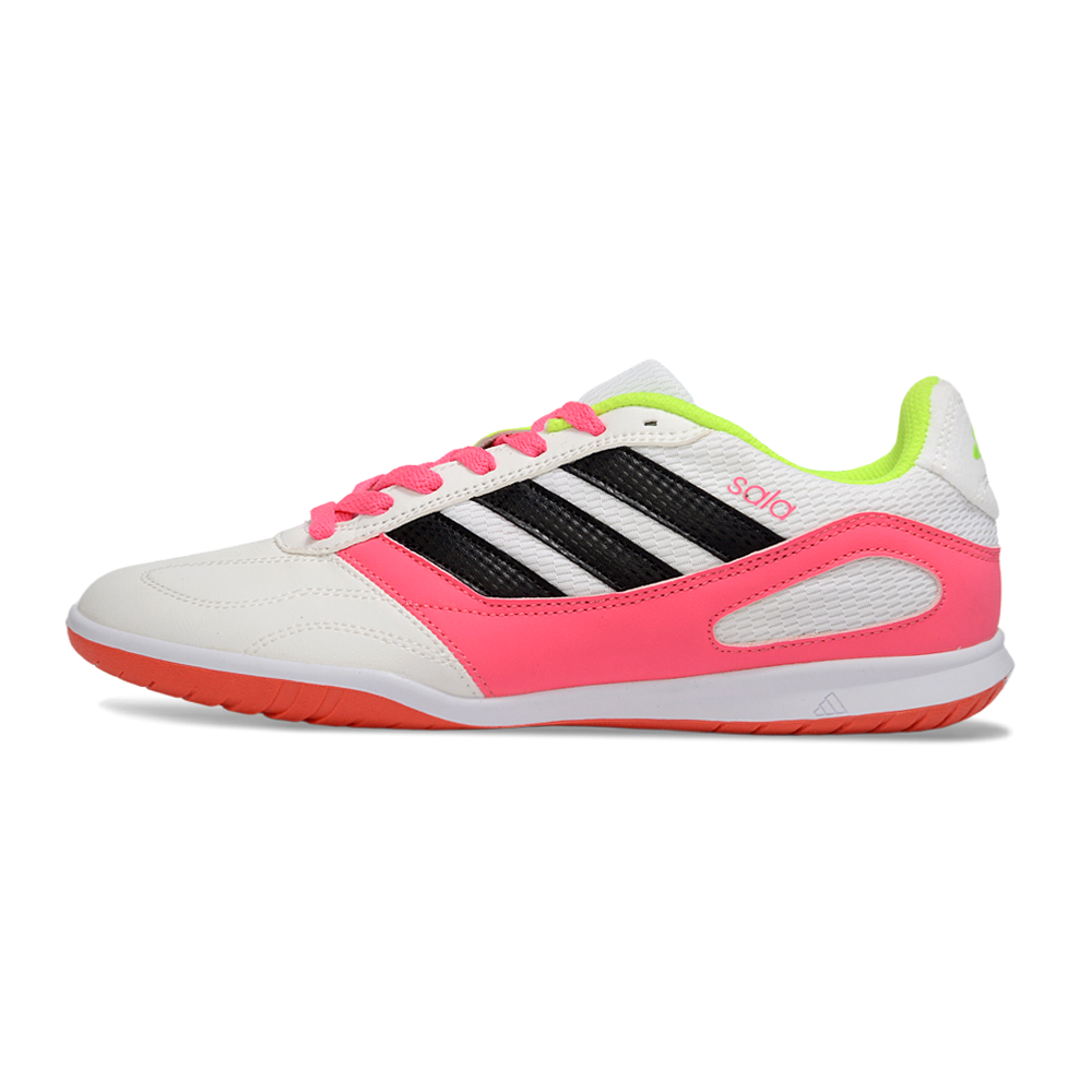 Chuteira Futsal Adidas Top Sala IC Branco, Rosa, Verde e Preto