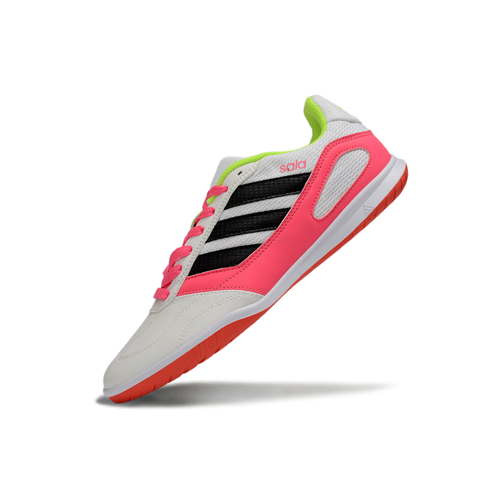 Chuteira Futsal Adidas Top Sala IC Branco, Rosa, Verde e Preto