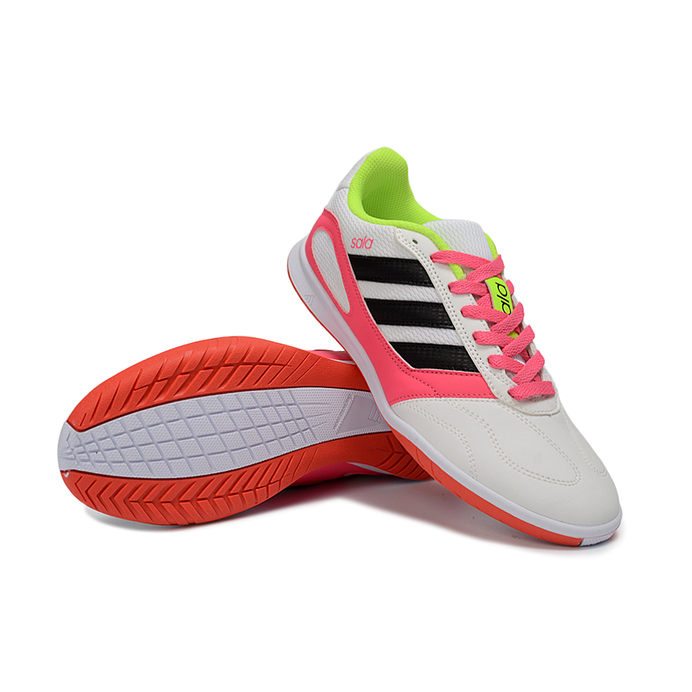 Chuteira Futsal Adidas Top Sala IC Branco, Rosa, Verde e Preto