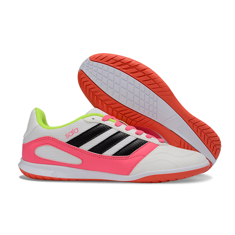 Chuteira Futsal Adidas Top Sala IC Branco, Rosa, Verde e Preto
