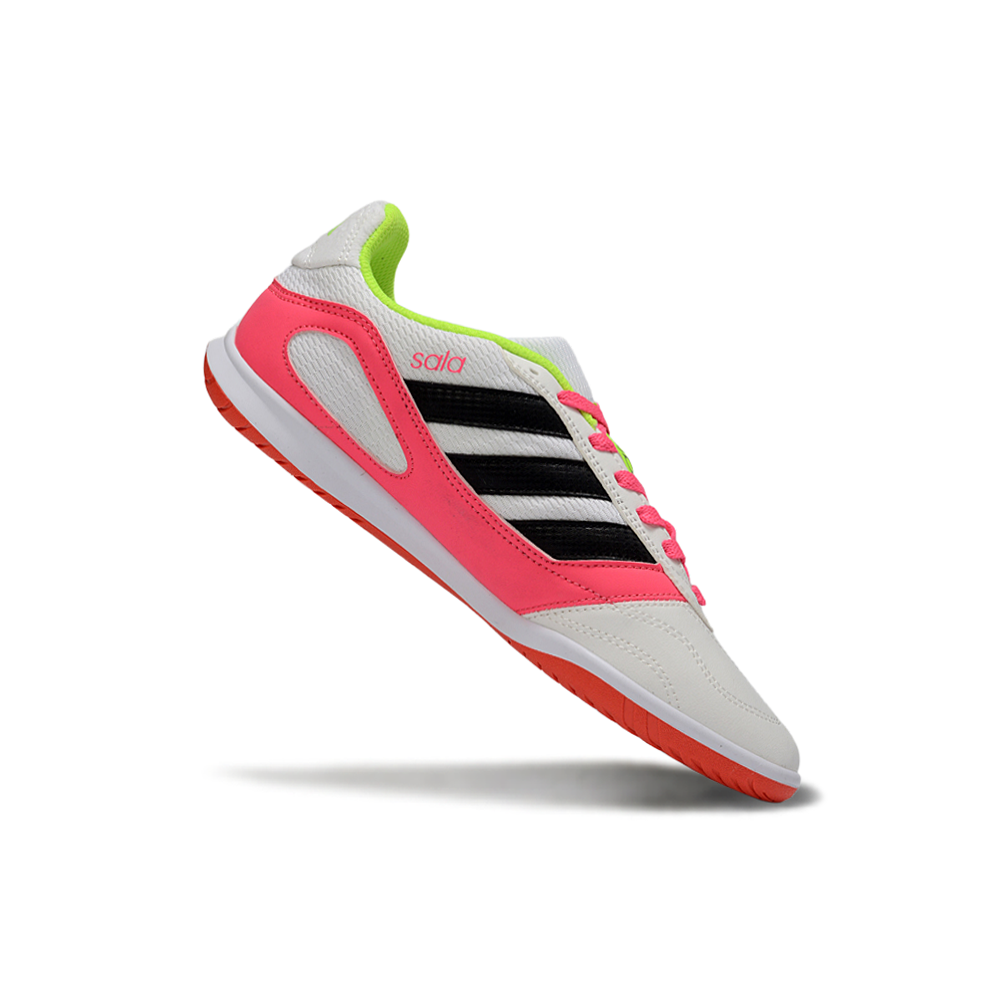 Chuteira Futsal Adidas Top Sala IC Branco, Rosa, Verde e Preto