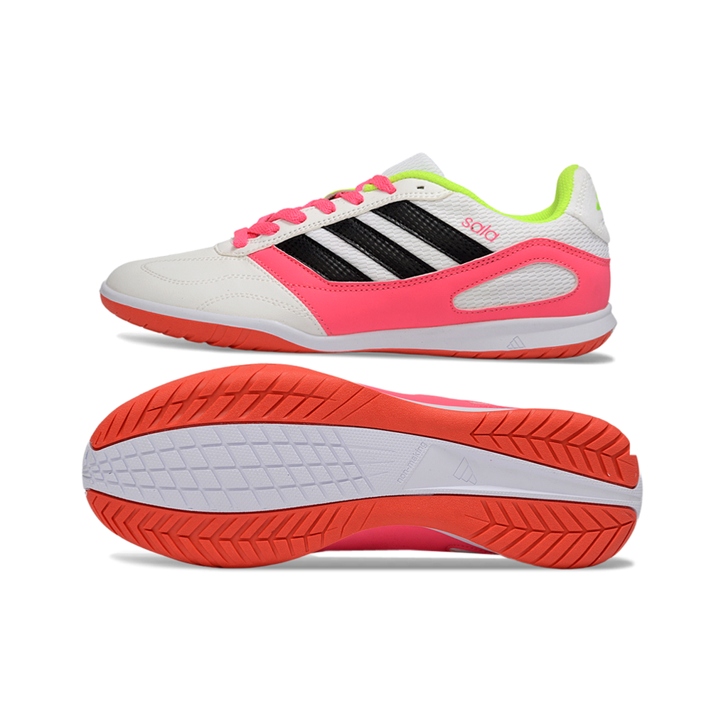 Chuteira Futsal Adidas Top Sala IC Branco, Rosa, Verde e Preto