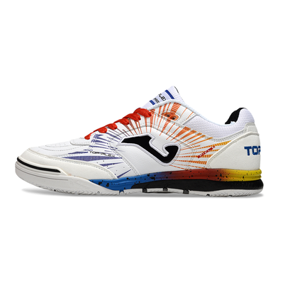 Chuteira Futsal Joma Top Flex Rebound IC Branca, Vermelho e Azul