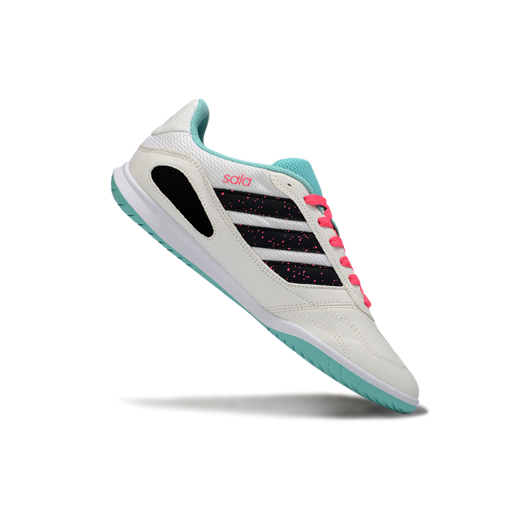 Chuteira Futsal Adidas Top Sala IC Branco, Rosa, Verde e Preto