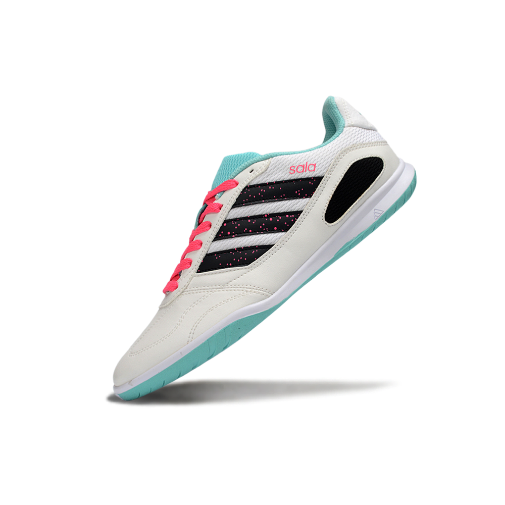 Chuteira Futsal Adidas Top Sala IC Branco, Rosa, Verde e Preto