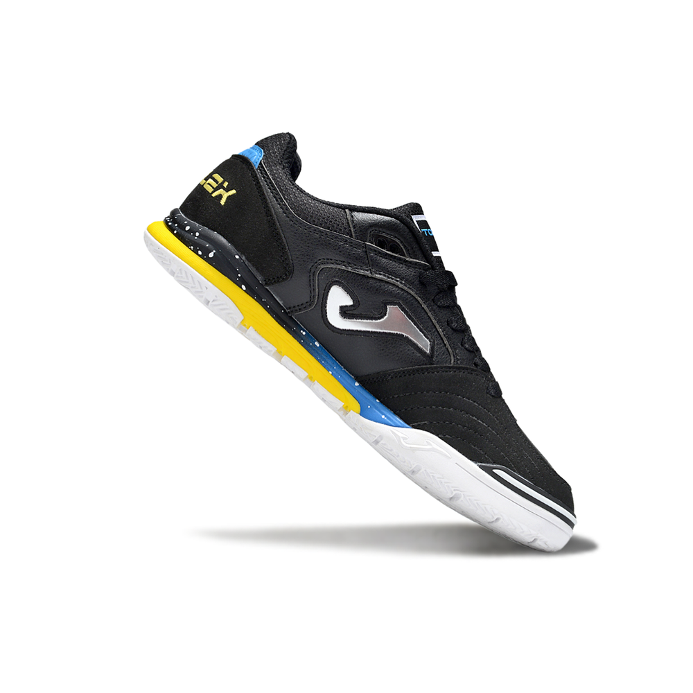 Chuteira Futsal Joma Top Flex Rebound IC Preto, Azul e Amarelo
