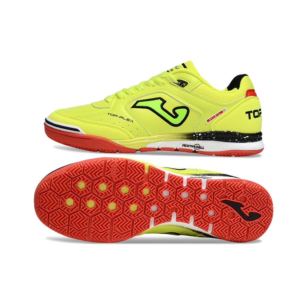 Chuteira Futsal Joma Top Flex Rebound IC Neon e Laranja