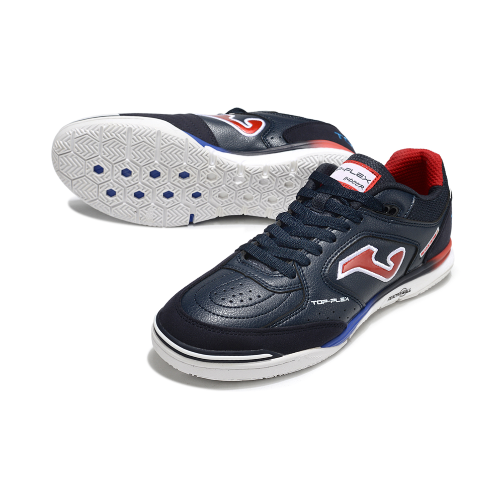 Chuteira Futsal Joma Top Flex Rebound IC Azul Marinho e Vermelho