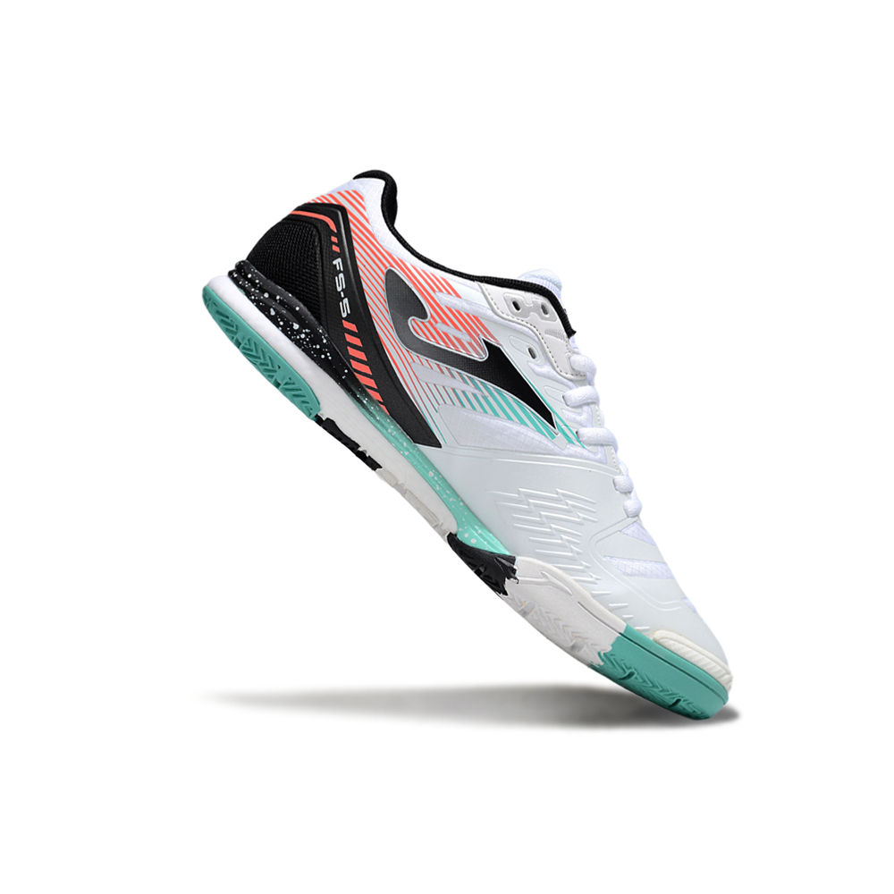 Chuteira Futsal Joma Regate Rebound IC Branca, Preta e Verde