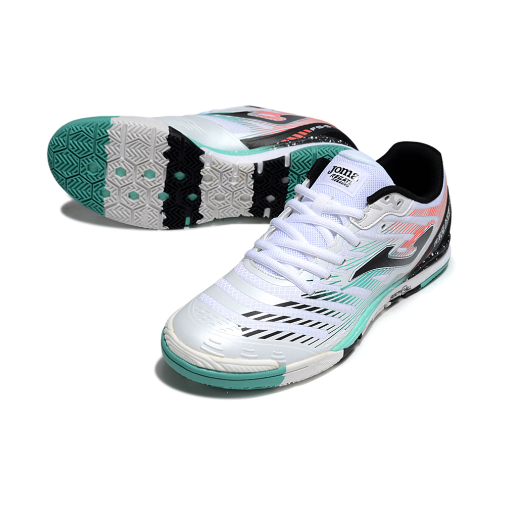 Chuteira Futsal Joma Regate Rebound IC Branca, Preta e Verde