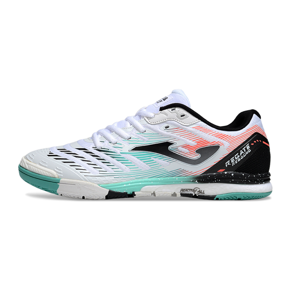 Chuteira Futsal Joma Regate Rebound IC Branca, Preta e Verde