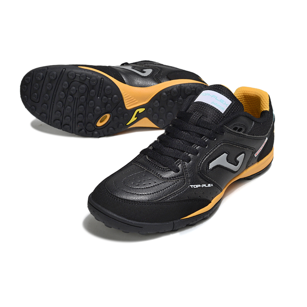 Chuteira Society Joma Top Flex TF Preta e Laranja
