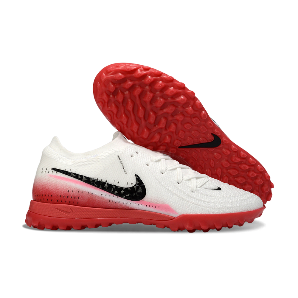 Chuteira Society Nike Phantom GX 2 Elite TF Branco e Vermelho