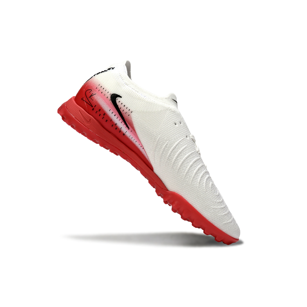 Chuteira Society Nike Phantom GX 2 Elite TF Branco e Vermelho