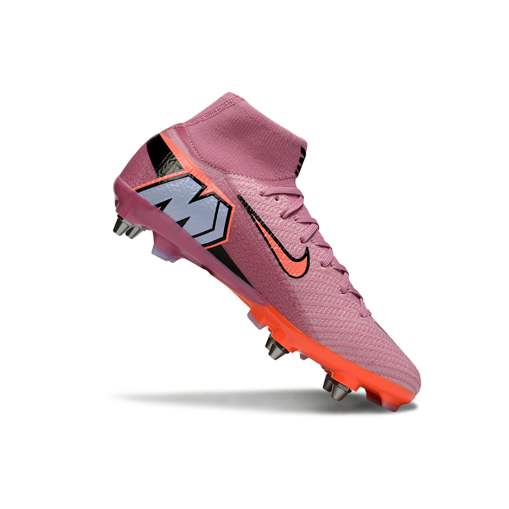 Chuteira Campo Nike Air Zoom Mercurial Superfly 10 Elite Trava Mista Rosa e Laranja 
