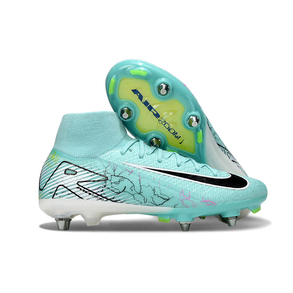 Chuteira Campo Nike Air Zoom Mercurial Superfly 10 Elite Trava Mista Verde e Preto