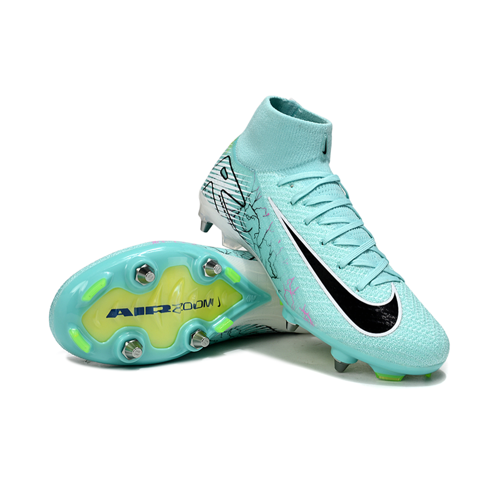 Chuteira Campo Nike Air Zoom Mercurial Superfly 10 Elite Trava Mista Verde e Preto
