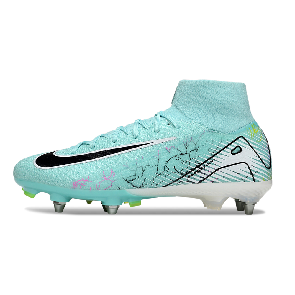 Chuteira Campo Nike Air Zoom Mercurial Superfly 10 Elite Trava Mista Verde e Preto