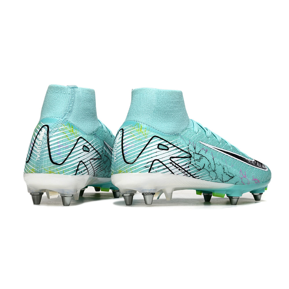 Chuteira Campo Nike Air Zoom Mercurial Superfly 10 Elite Trava Mista Verde e Preto